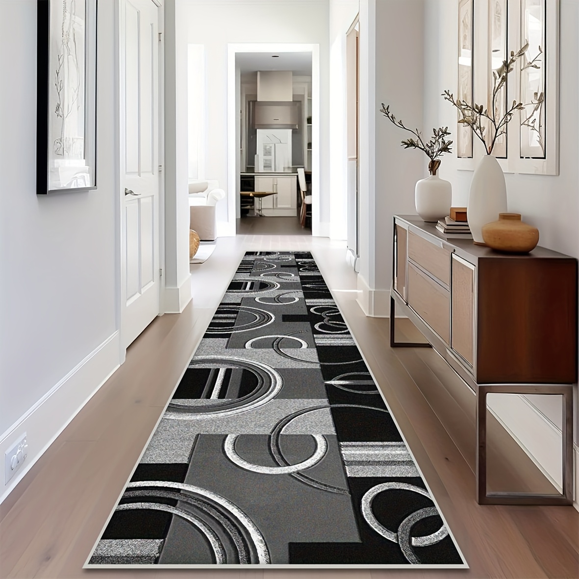TEMU Scandinavian Light Luxury Long Mat, Floor Mat, Soft And Comfortable Living Room Entrance Decorative Mat, Easy-to-clean Kitchen Floor Pad, Used In Hallway, Entrance, Kitchen, Laundry Room
