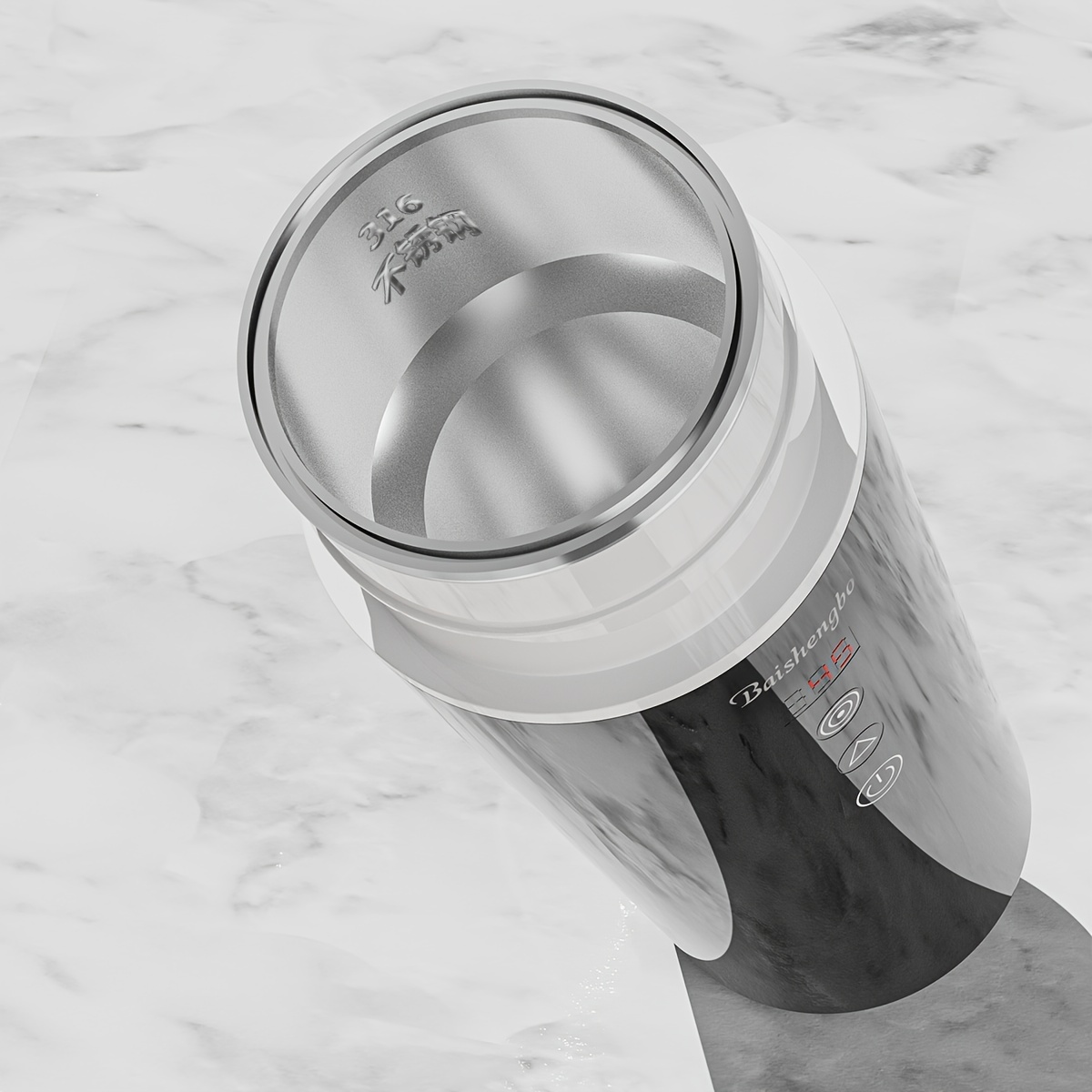 Bouilloire Voiture 12V/24V 400ml - Acier Inox 304, Chauffage Rapid, Anti-Fuite, Panneau Tactile, Pour Café Thé Lait
