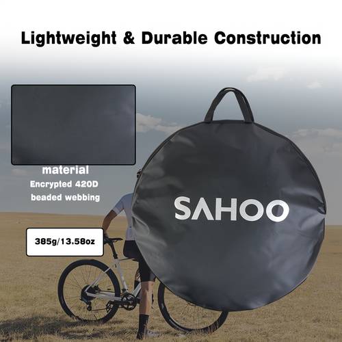 schwarze mountainbike-radtasche – langlebige stoff-reifen-aufbewahrungstasche mit sicherem reißverschluss, faltbares design für - und mountainbikes, fahrradzubehör & ausrüstungsorganisation, robuste konstruktion