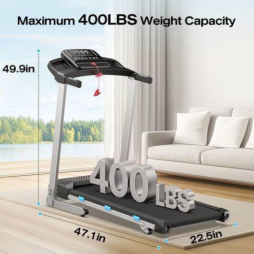 compact foldable treadmill designed for home use supporting up to 350 featuring a 3 0 motor that allows of 6 mph a running surface of 16 x 40 and 12 different workout programs