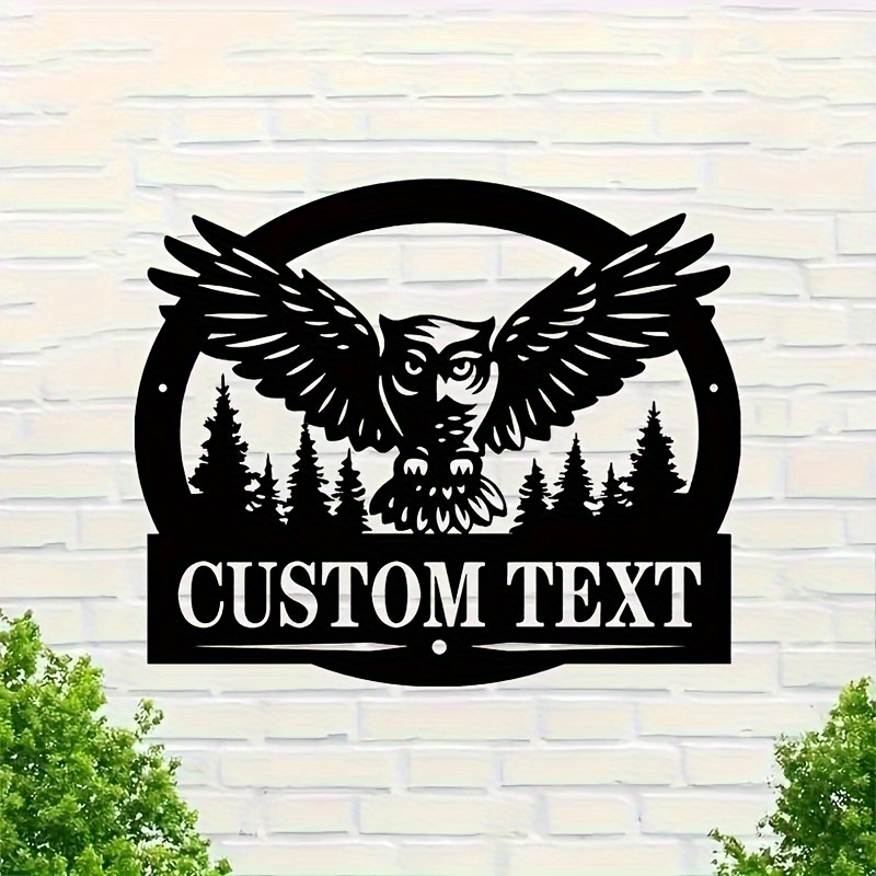 

Custom Owl Metal - Personalized Name, Decor For Living Room & Office, Owl Decor