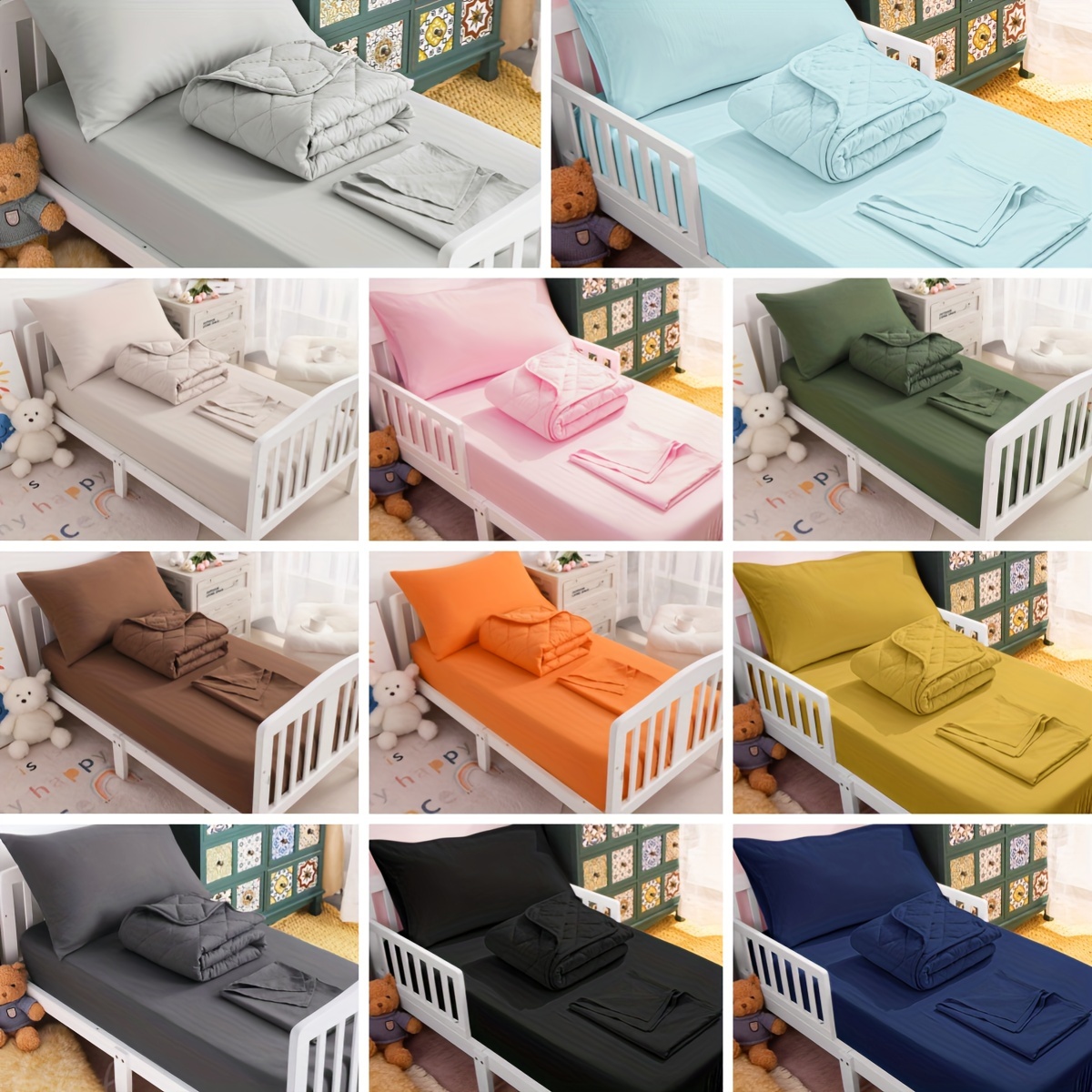 

4pcs Soft And Breathable Solid Color Bedding Set, Comforter Set With Fitted Sheet, Sheet, Down Alternative Comforter, Pillowcase, Hypoallergenic,