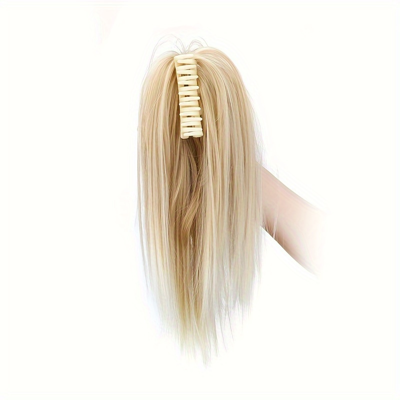 E-shop Damen Basic Gerader Synthetischer Pferdeschwanz-Clip, Leicht zu Tragende Halbgebundene Hochsteckfrisur für Alle Haartypen