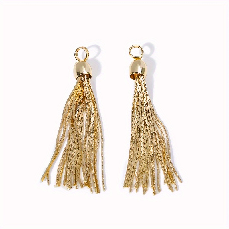 1pc Trendy 18K Gold Plated Brass Tassel Charms For Earrings Jewelry Making  DIY Tassel Pendant Jewelry Accessories Wholesale