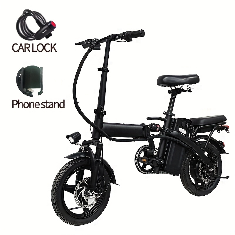 14-Inch Foldable Electric Bike with 48V Lithium Battery, 19 MPH Max Speed, 330 lb Capacity, Multiple Accessory Options