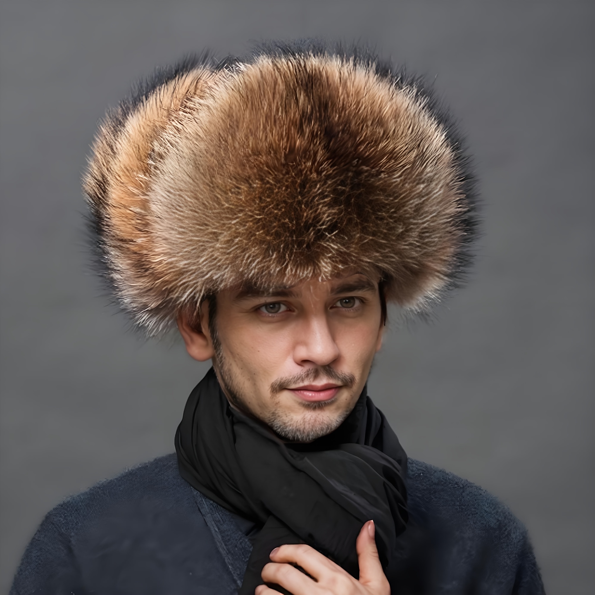 

Men's Winter Hat, Brimless Cap, Cold-resistant And Warm With Ear Flaps, Fur Ski Hat, Cycling Cap.