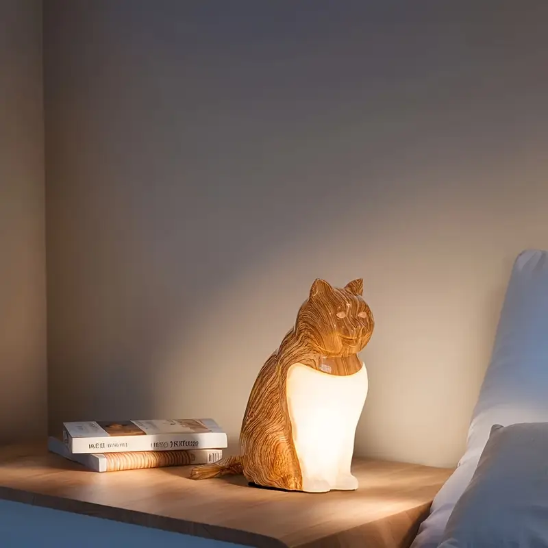 cute cat shaped led table lamp with touch control usb rechargeable 3 color dimmable light for bedroom living room study and dining room gift for christmas and halloween cat decor Product details 7