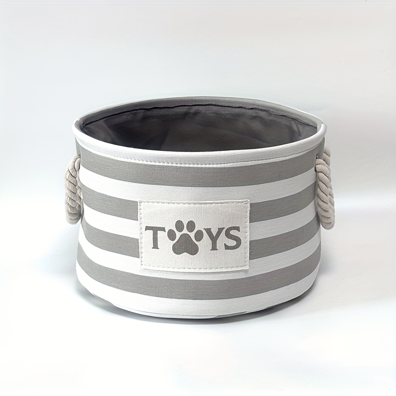 canvas striped print storage basket pet supplies organizer and   storage box shelf baskets