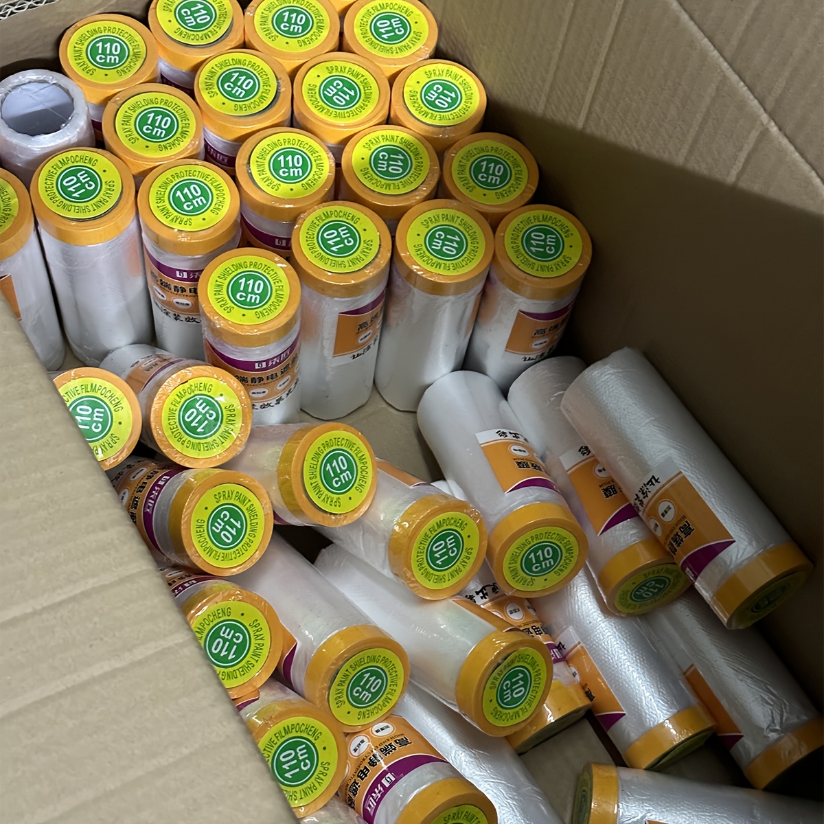 E-shop Eine Rolle vorab angewendete Abdeckfolie, selbstklebendes Plastik für Farbtropfen, und vielseitiges Abdeckpapier zur Verwendung auf Möbeln und