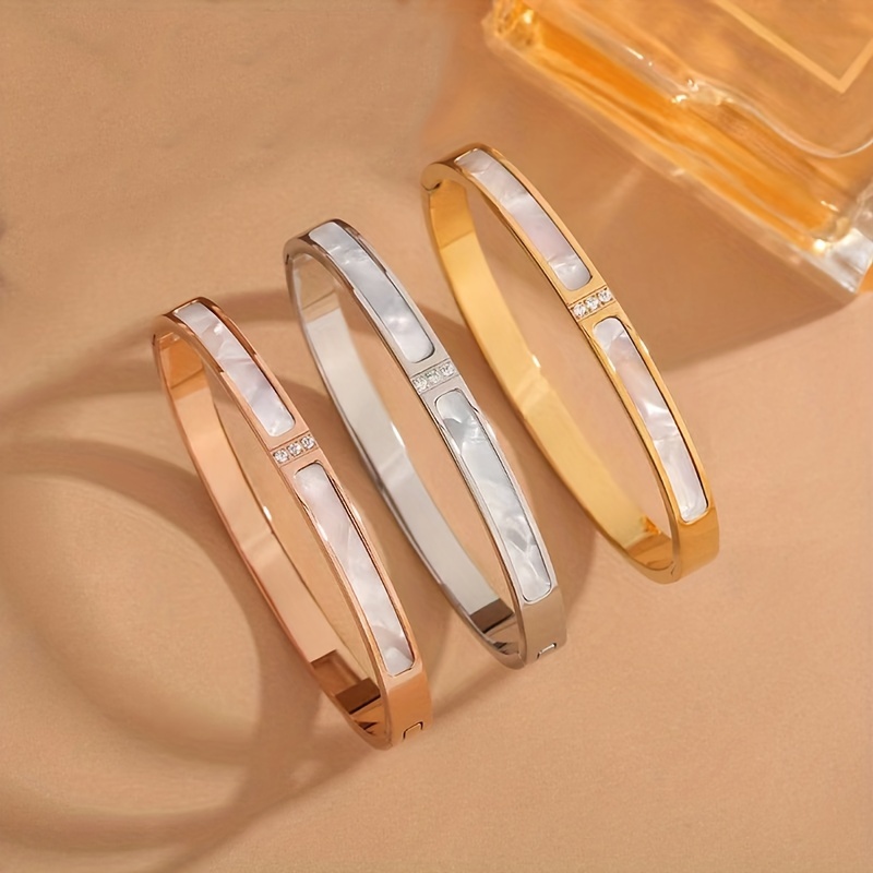 

Simple Style Elegant Bangle Bracelet Stainless Steel Minimalist Versatile Wrist Jewelry