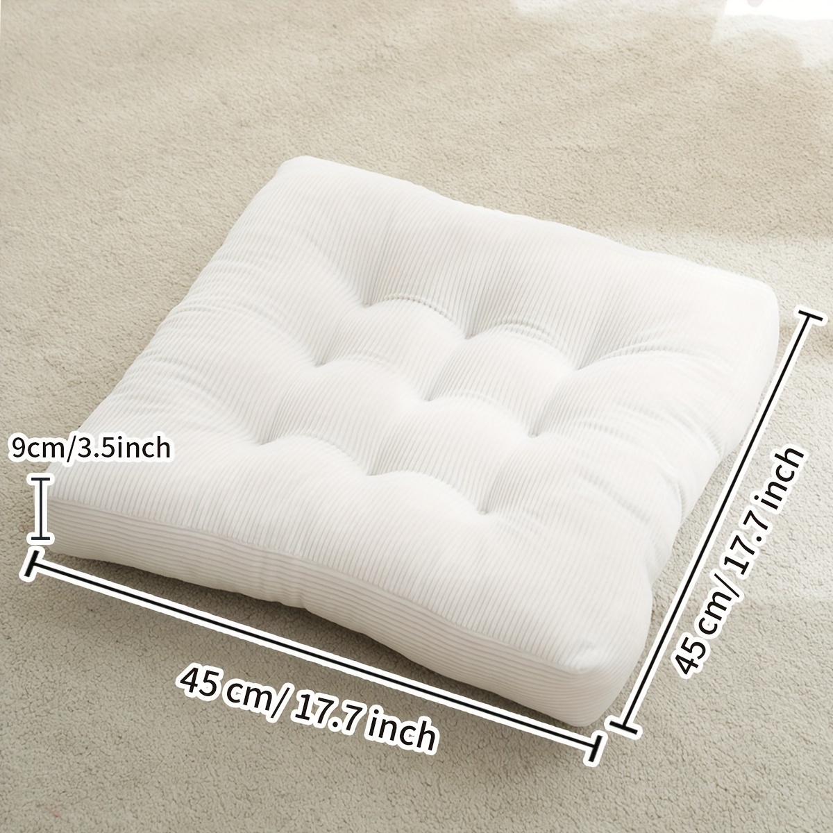 TEMU 1pc Corduroy Square Thickened Seat Cushion, Chair Pad With A Handle For , Containing Soft Padding, Home Decor, Suitable For Dining Chair Pads,