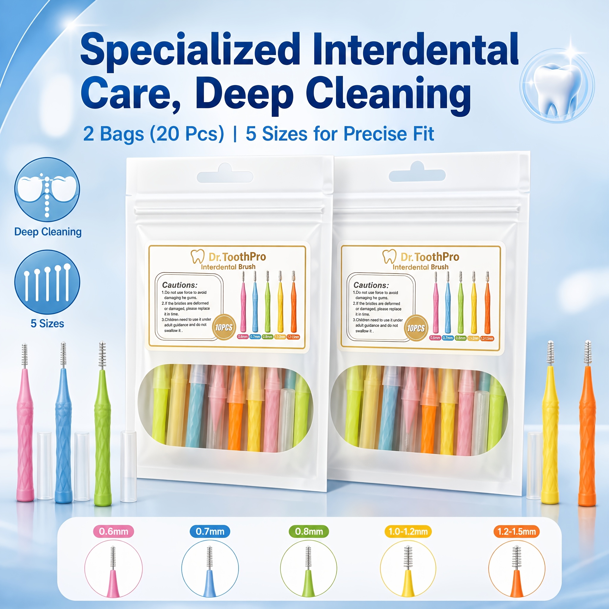 20pcs Interdental Brush Cleaners for Oral Hygiene