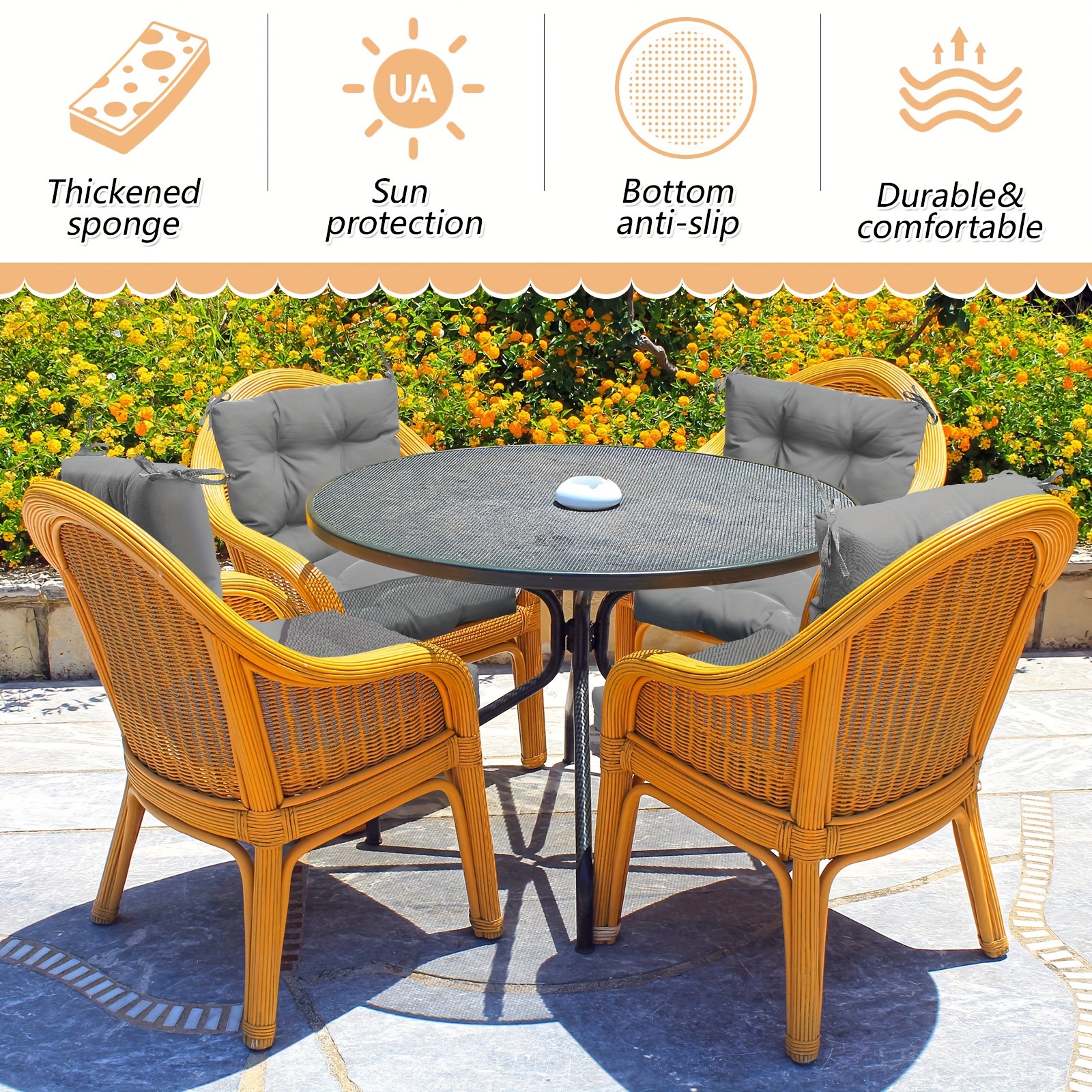Outdoor Chair 21 Inch Chair Cushion Outdoor Indoor High Back Chair