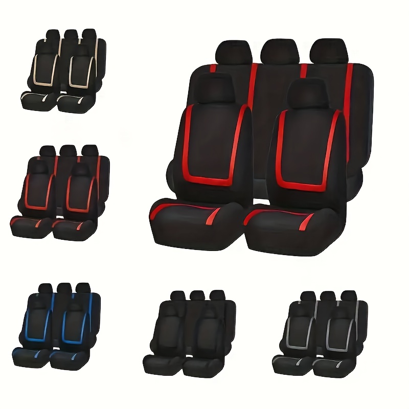 

9pcs Universal Car Seat Interior Accessories Set - A Touch Of Fashion To Your Vehicle - Your Interior : 5-seater Universal Car Seat Cover Set - Soft And Breathable Polyester Fabric