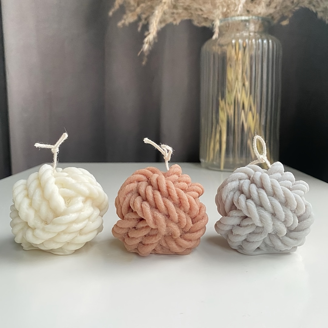 

3d Woolen Ball Silicone Mold For Diy Candles, Soaps, And Crafts - Versatile Knot Design For Aromatherapy, Cake Decorating & Home Art