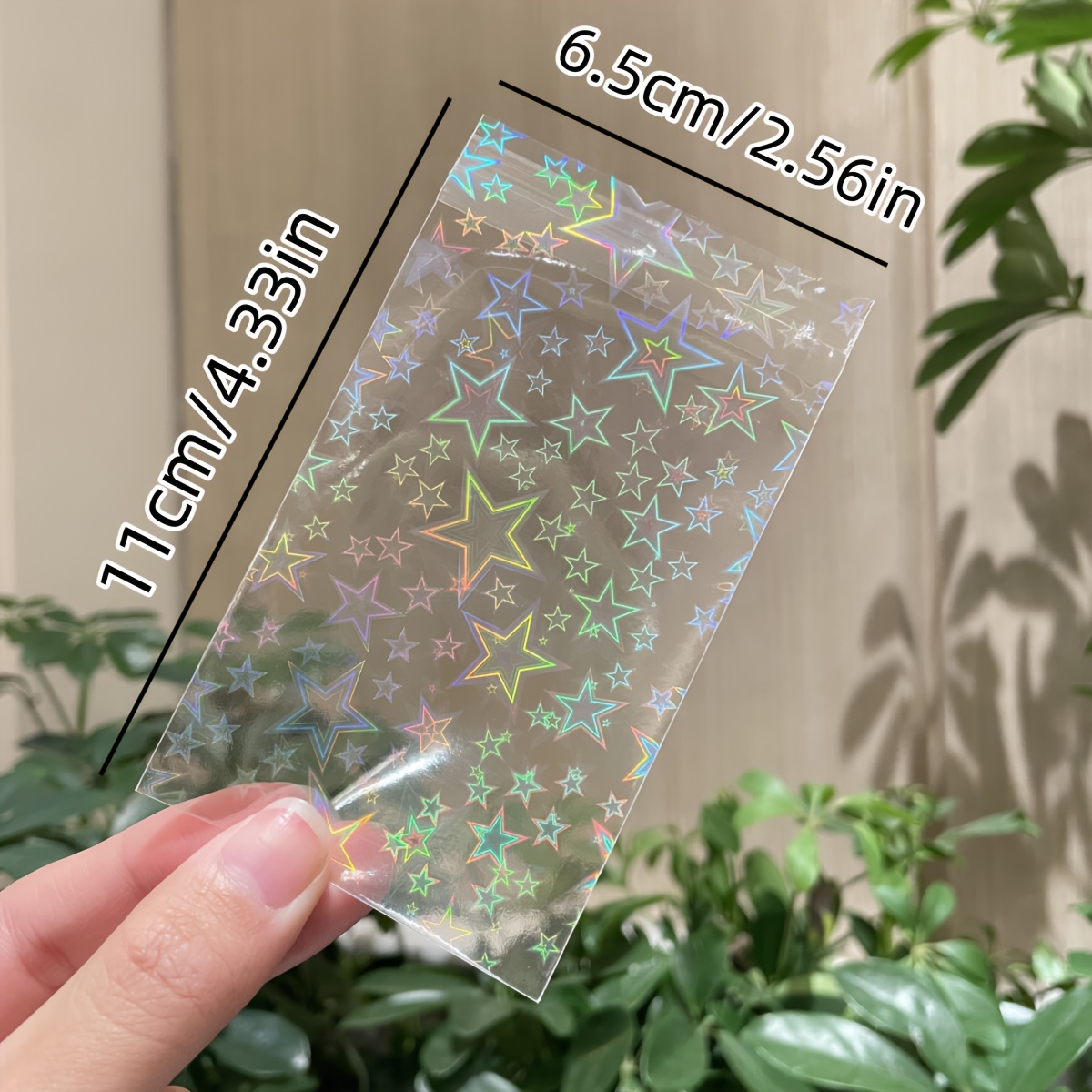 50 Transparent Laser Jewelry Pouches, Glitter Storage Bags