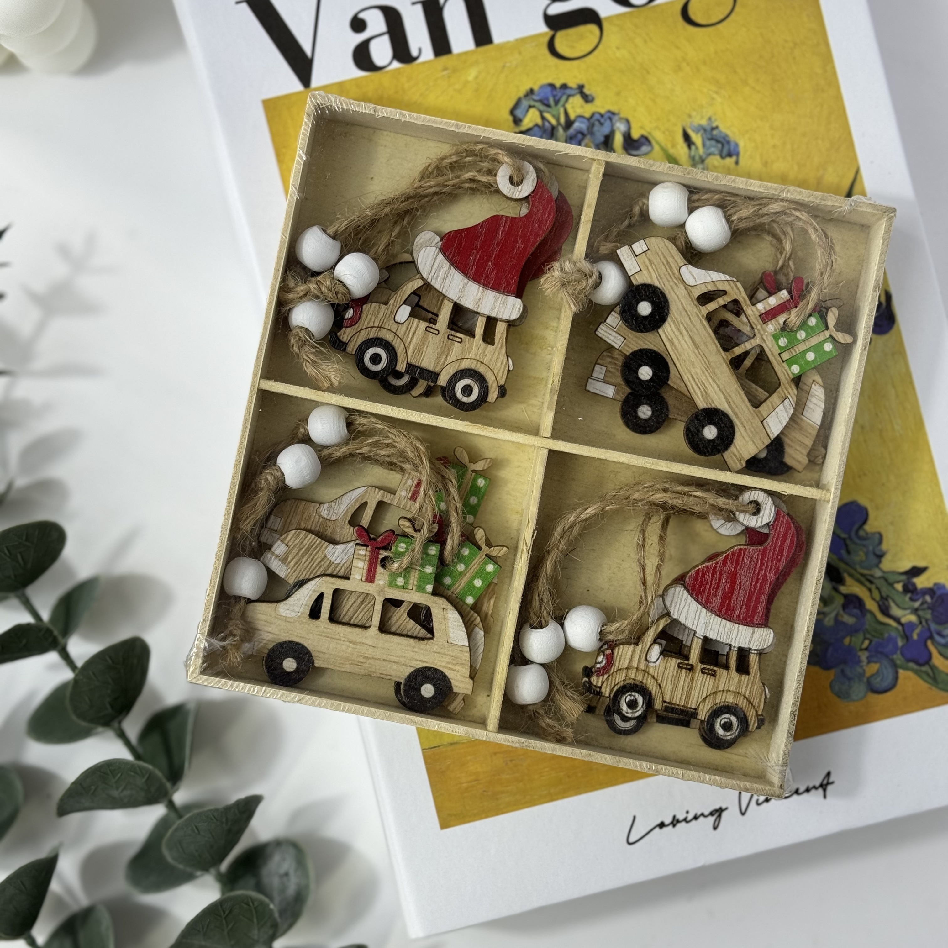 Image of Manufacturer's Direct Of Creative Christmas Decorations, Christmas Trees, Wooden Pendants, Cartoon Cars, Handicrafts, Gifts
