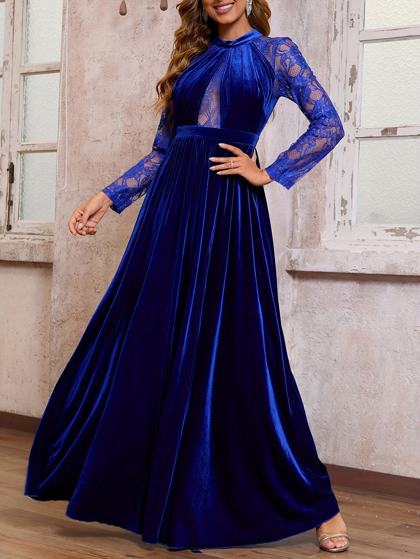 knee length dresses for ladies Royal Blue Sleeves Cheap Long Red Prom Dresses 2021 main image 0