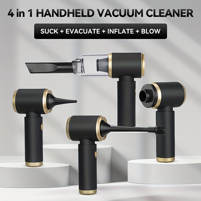 Kabelloser Handstaubsauger, Haushaltsstaubsauger, leichtes Design, 4-in-1-Staubsauger, USB-Aufladung, mit mehreren Aufsätzen, geeignet für Autos, Zuhause, Camping Computer-Tastaturreinigung, ein Einweihungsgeschenk