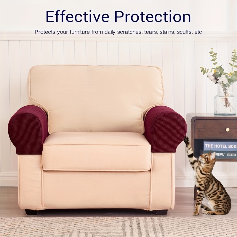 Vorkoi 2PCS Armrest Cover Stretch Arm Cover Elastic Anti-Slip Armchair