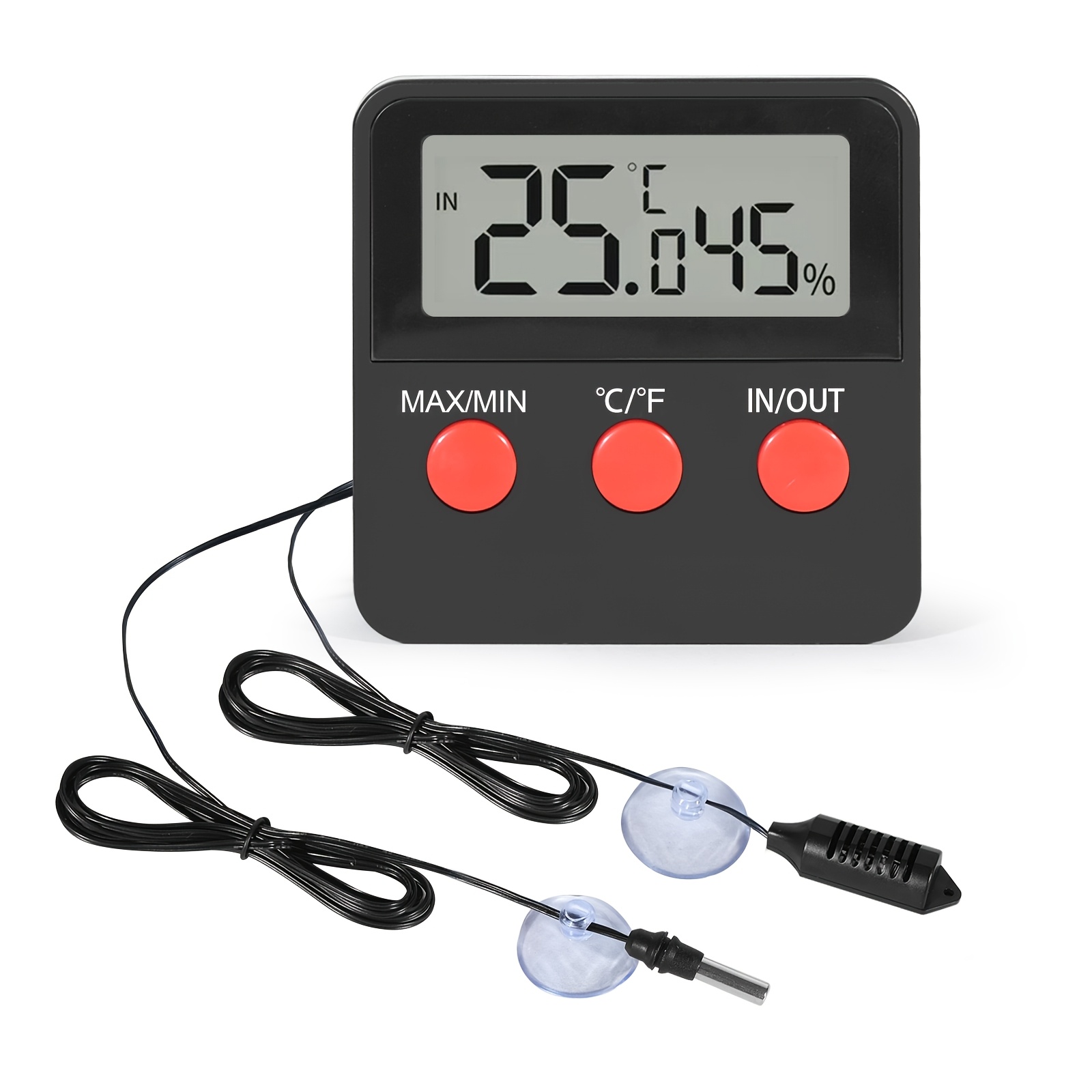 TEMU Hotu Digital Reptile Thermometer & Hygrometer Remote Probe - Lcd Temperature/humidity Monitor Suitable For Reptile Terrarium, Aquarium, Lizard,