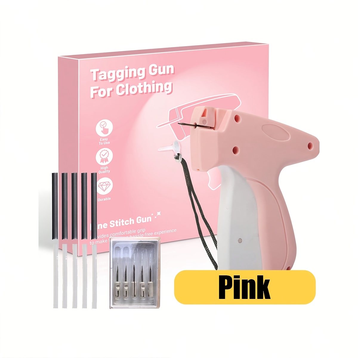 TEMU Gun For Clothes, Micro Mini Stitch Tagging Gun For Clothing,quilting Hemming Tools Sewing Gun With 6 Fine Needles & 1000pcs Fasteners Hand-held