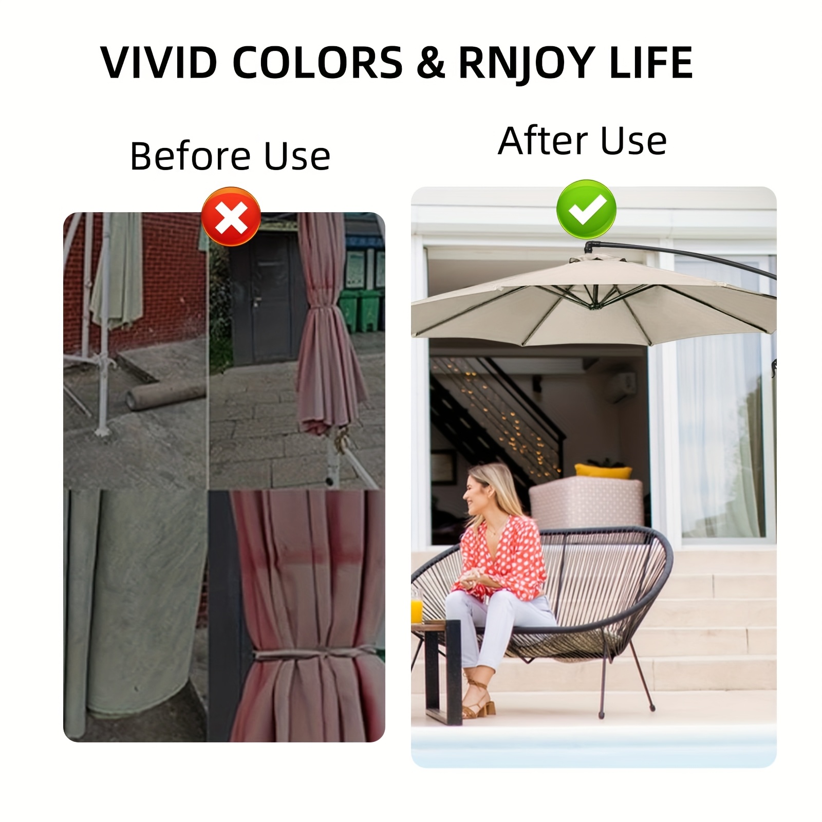 patio umbrella replacement canopy 6 5ft 9ft 10ft outdoor - Temu Germany