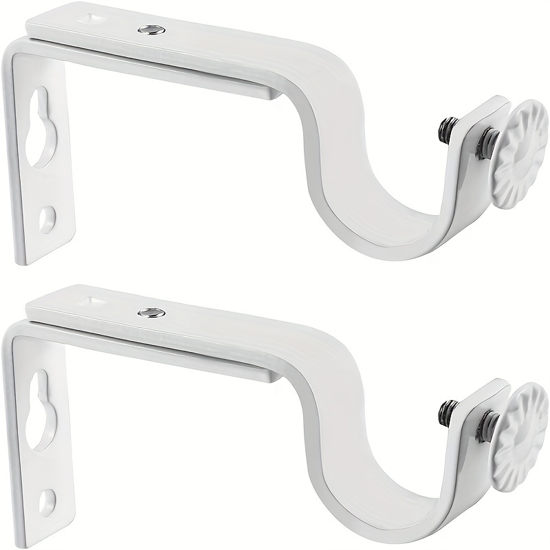 

Classic Style Curtain Rods With White Ending, 2-pack Extendable Bracket Set With 4 Screws