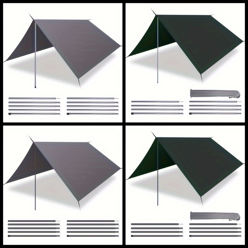 1 Set 17/21 Inch Telescoping Tarp Poles Heavy Duty Adjustable Camping Tent Poles, Portable Replacement Canopy Rods for Rain Fly, Awning, Outdoor Camping, Hiking, Backpacking, Sunshade, Colors choose Black/Silvery