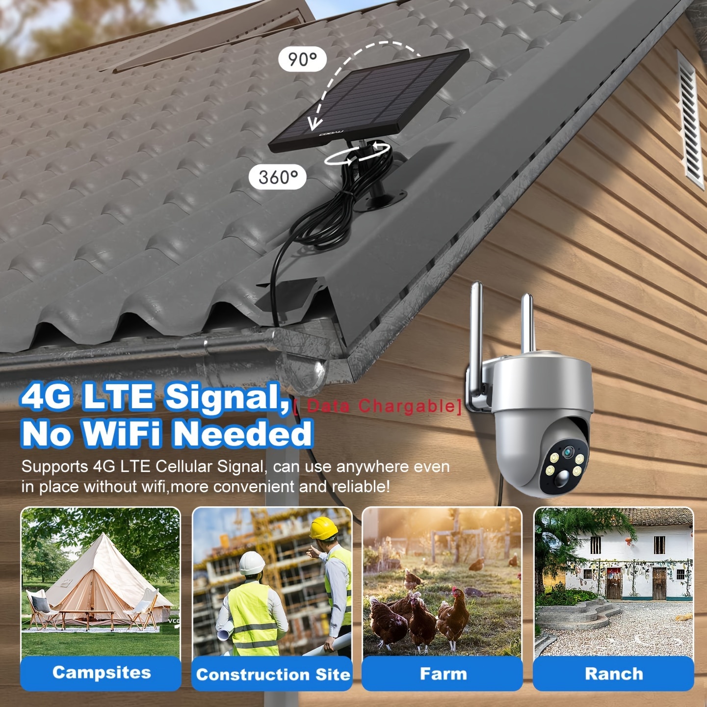 Security Camera No Needed Lte Cellular No Wifi Temu