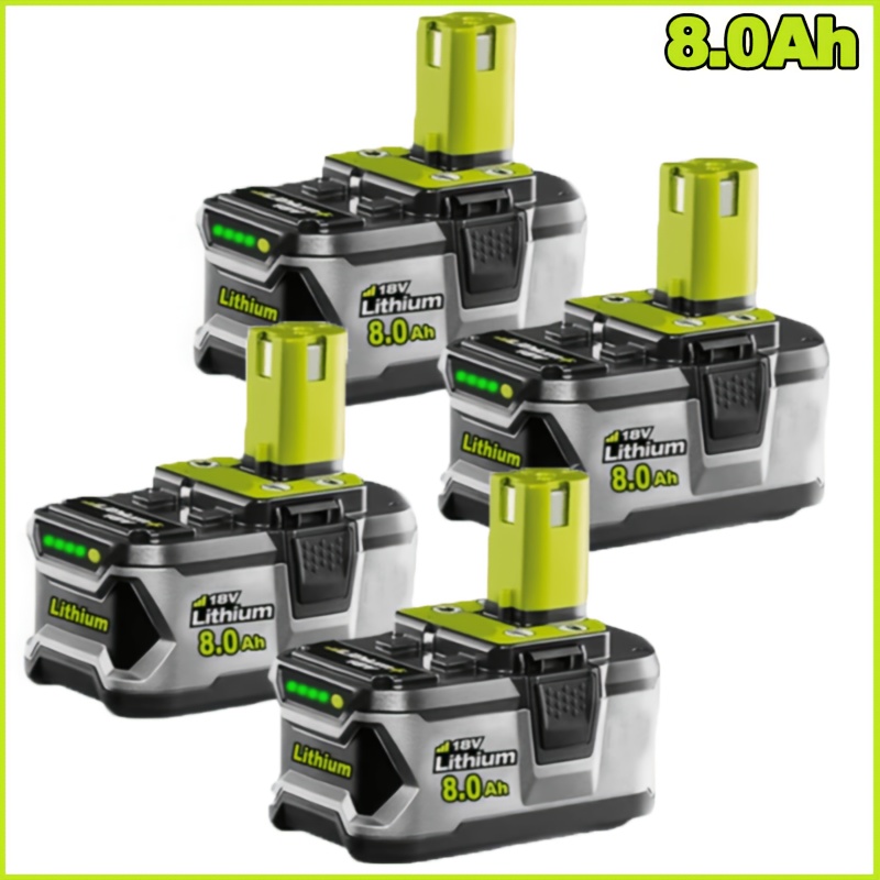 TEMU 4 Pack Compatible For Ryobi 18v Lithium Battery Replacement High-capacity Battery Suitable For Ryobi P104 P105 P107 P108 P109 Pbp003 Pbp004