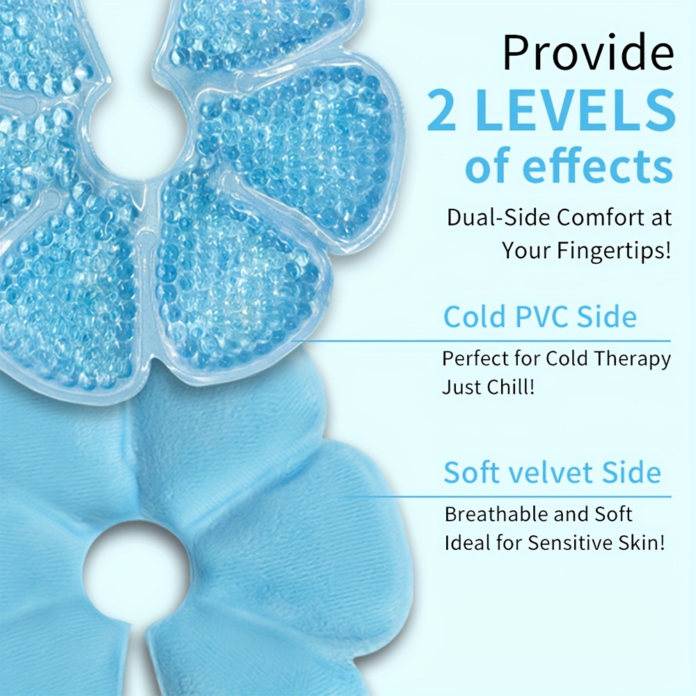 1pc Reusable Hot & Cold Breast Relax Pad - Blue PVC Gel-Filled Breastfeeding Comfort for Moms, Front & Back Design for Enhanced Support, Nursing Accessories | Personal Comfort Item | Textured Surface