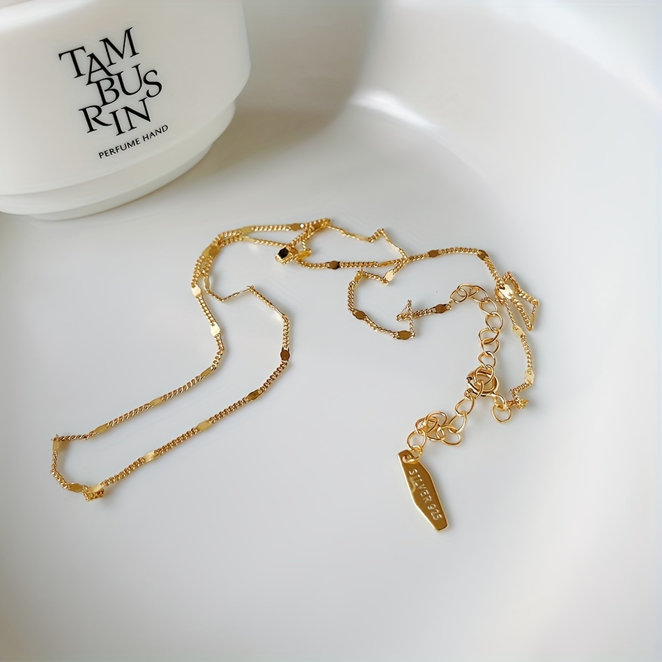 925 Sterling Silver Spacer Sequin Necklace