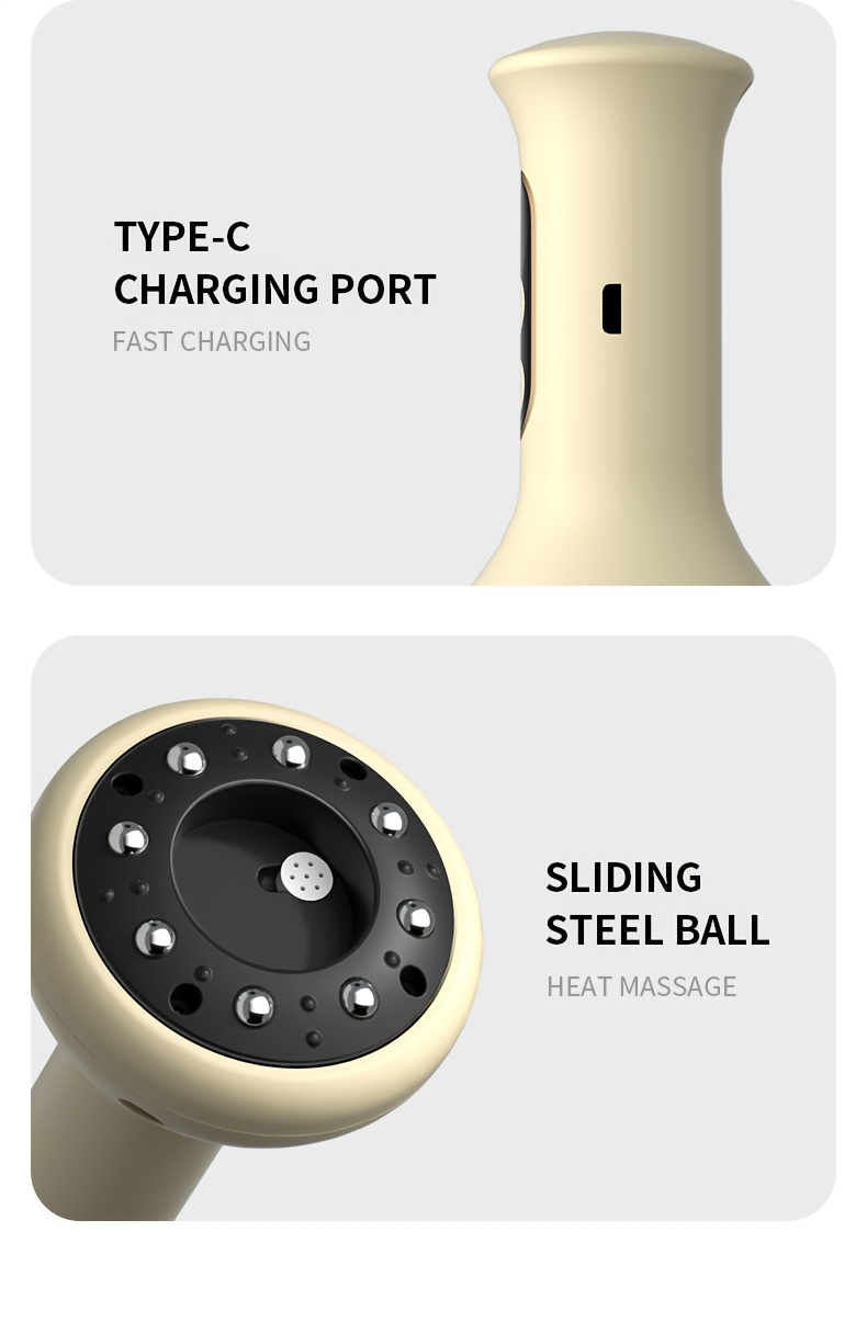 Intelligent electric USB rechargeable 1200mAh cupping and scraping instrument for household use, with large suction and sliding cup for rubbing the abdomen, back, legs, and massager