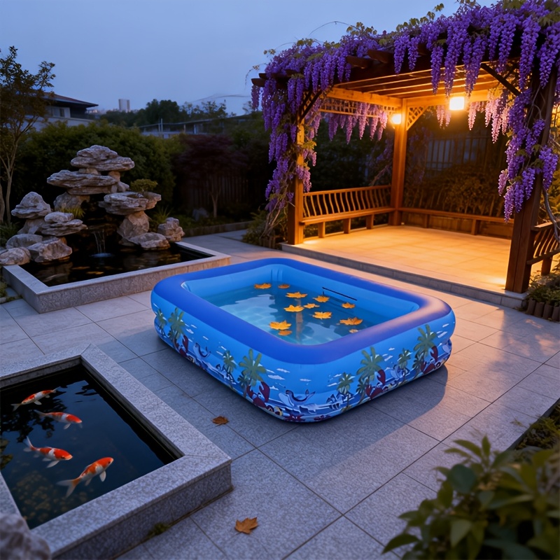 2-Layer Inflatable Swimming Pool for Backyards and Gardens