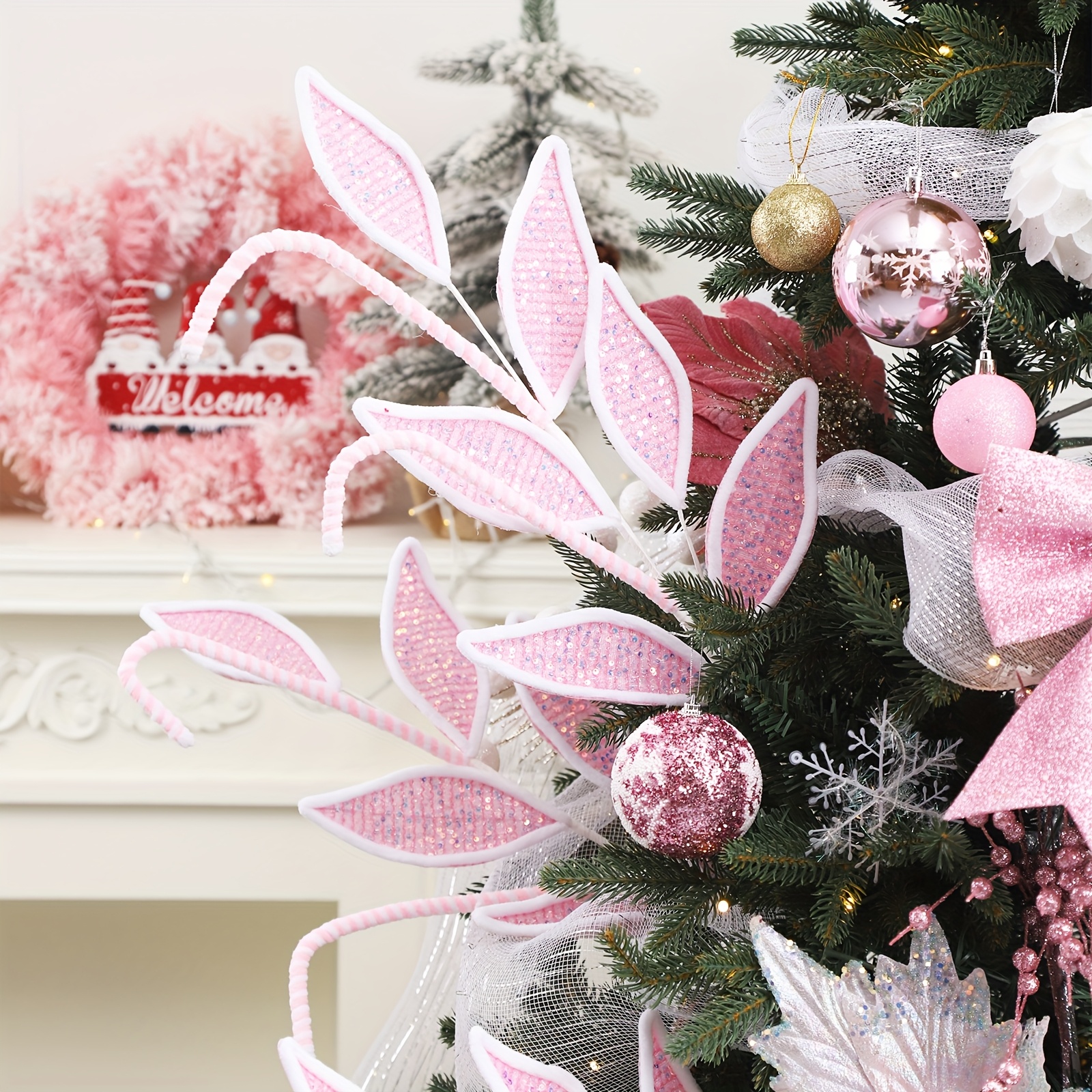 TEMU 1pc Artificial Flower 29.52 Inch Large Size Christmas Tree Flower Poinsettia Christmas Tree Decoration Faux Velvet Christmas Ornaments For