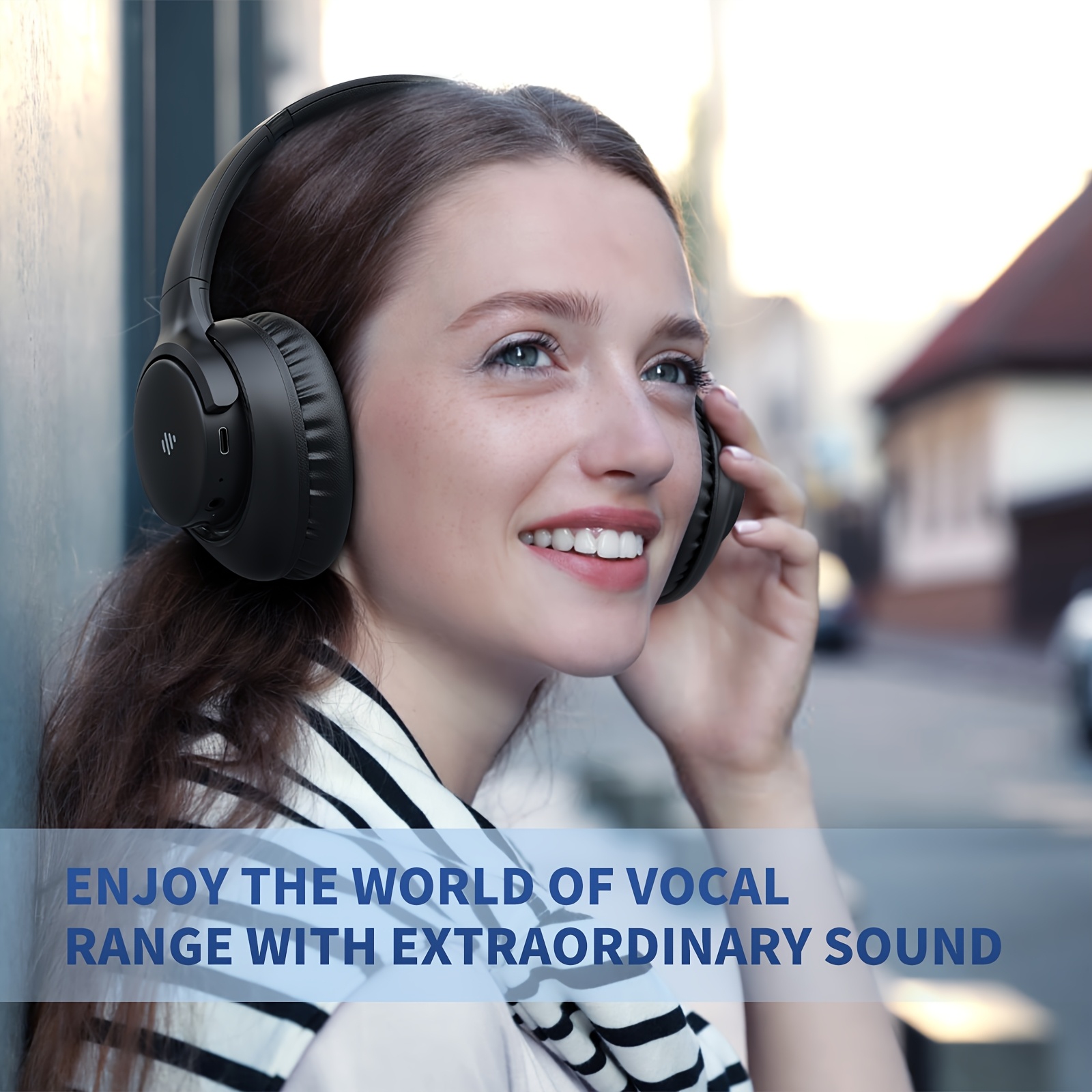 wireless ear headphones noise cancelling mic long battery Temu