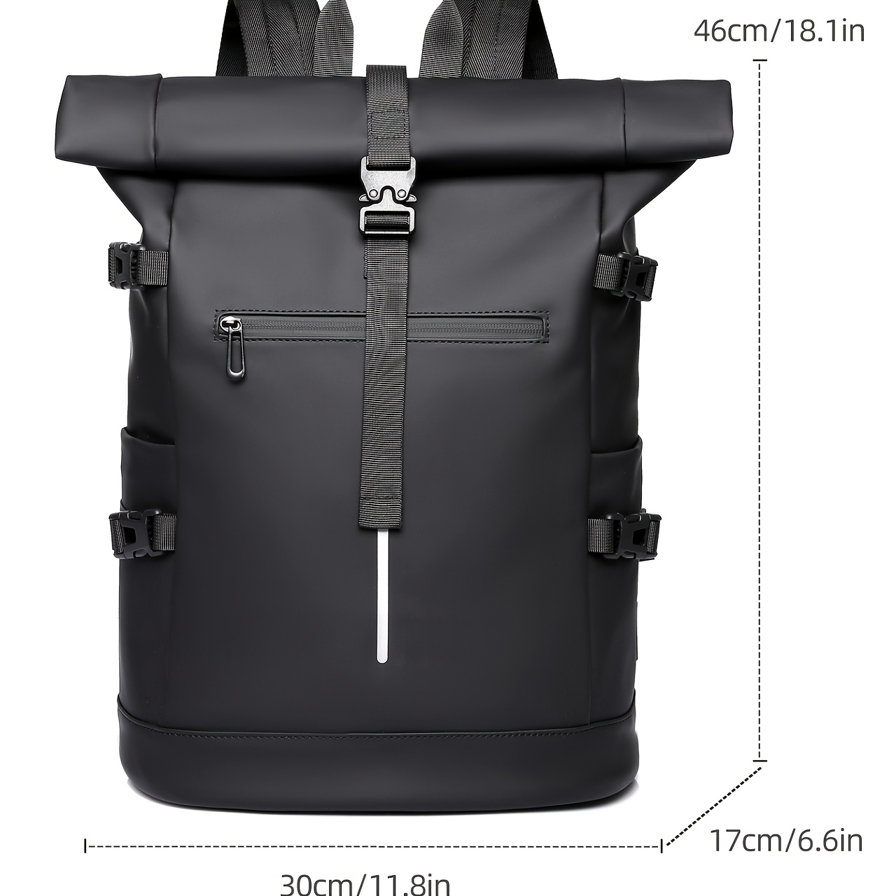 Functional Roll Top Backpack for Men, Large Capacity High Quality Backpack, Commute Travel Laptop Bag Student School Bag