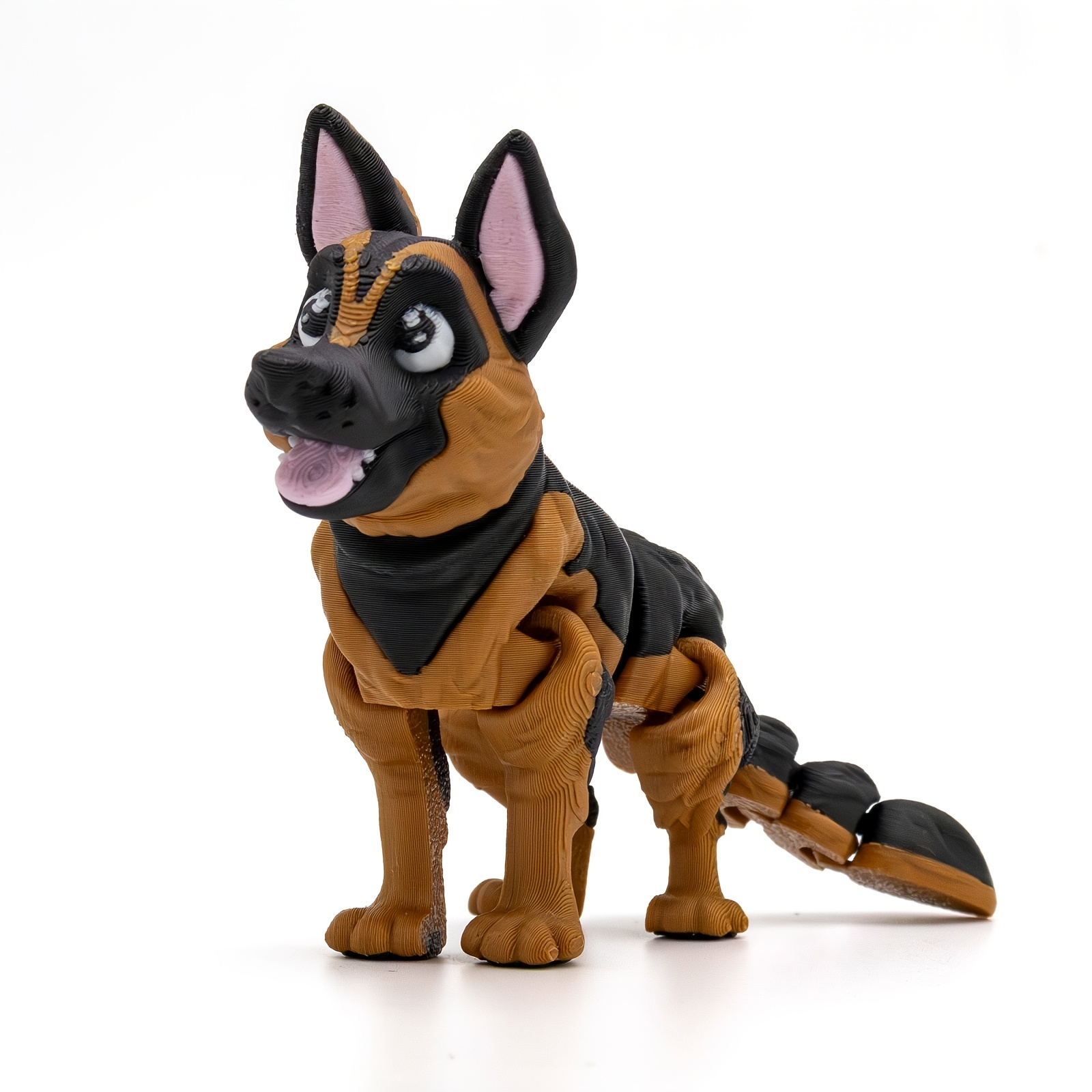 Image of 3d Printed Articulated German Shepherd Plush Toy, Flexible And Cute Dog Ornament, Joints Moveable, Suitable For Collection And Gifts