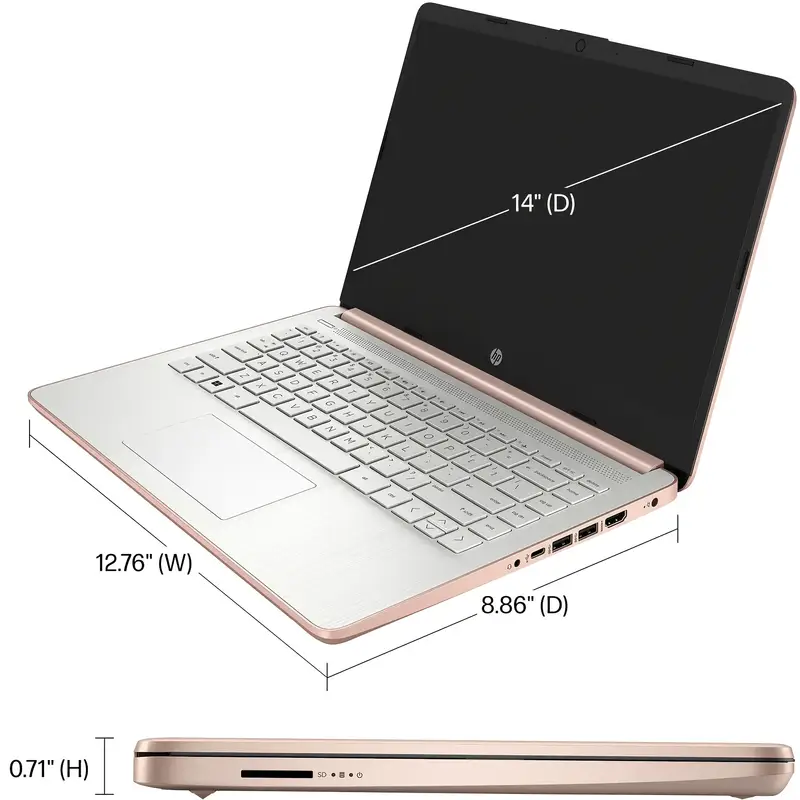 14 light laptop computer 4gb 256gb storage 128gb emmc 128gb sd card core n4120 anti glare hd display webcam mode details 7