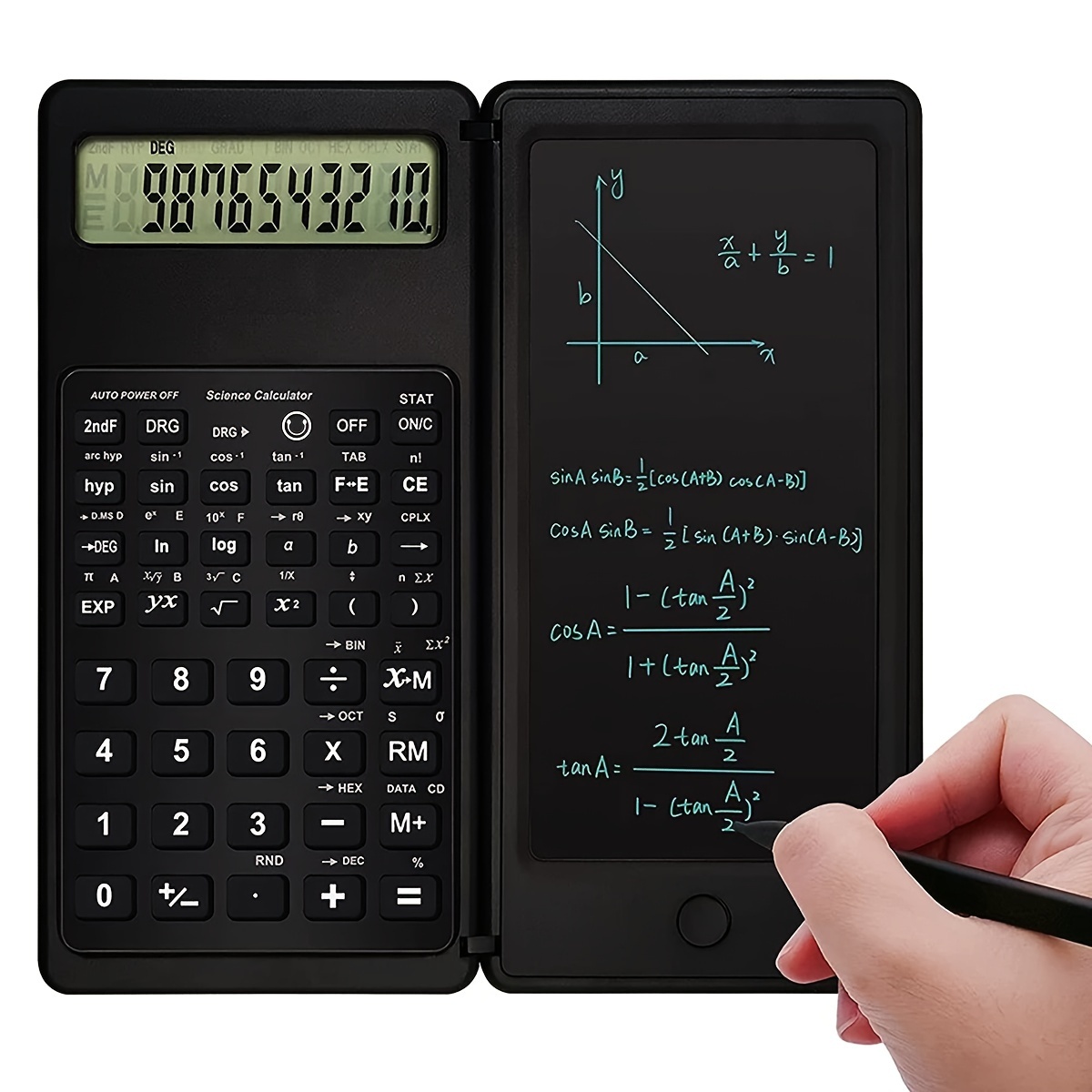 Portable Calculator Lcd Screen Writing Tablet Folding - Temu