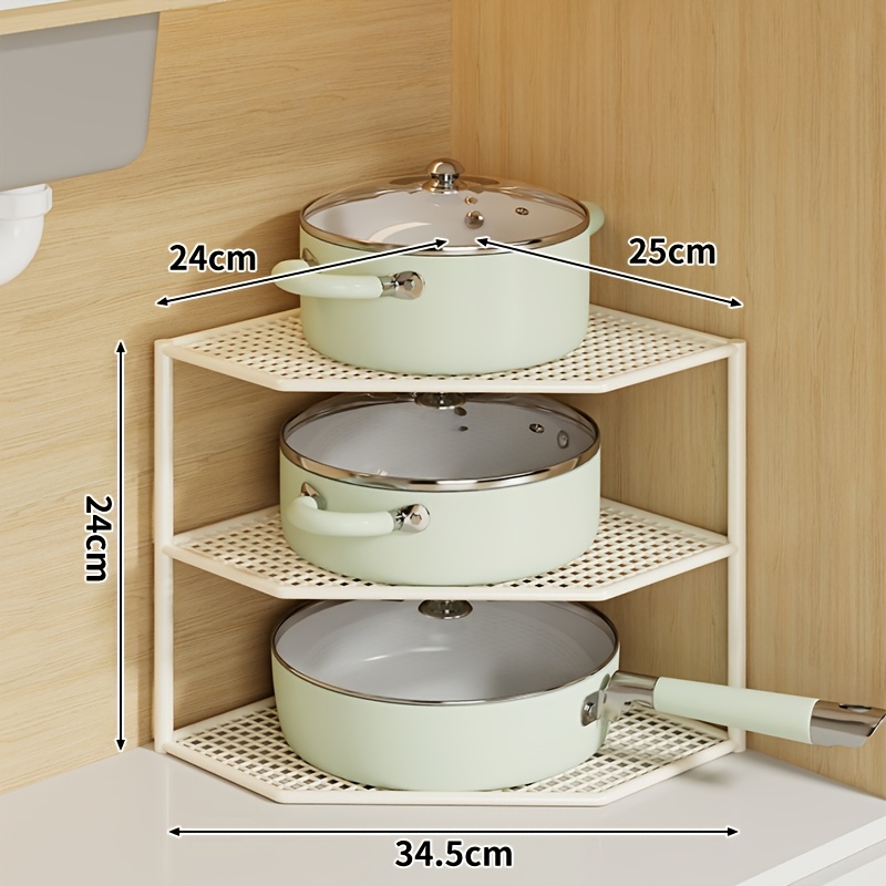 TEMU 【キッチンコーナー】ポット収納ラック 多段式 収納ラック 耐荷重 通気性 排水口付き