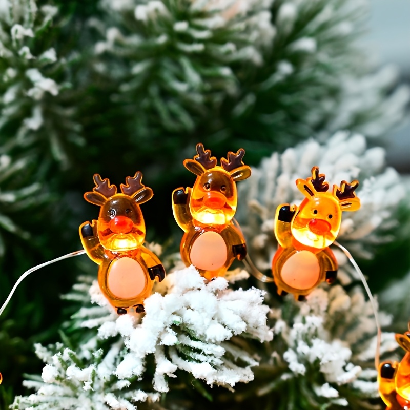 

Christmas Decorations Reindeer String Lights 20 Led Battery Powered Orange Fairy Lights Tree Garland Ornaments Home Party Wedding Decor