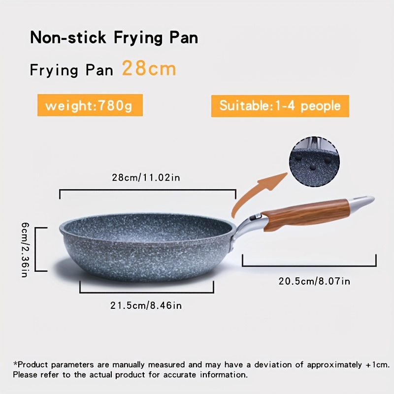 Image of 1pc Flat Bottom Frying Pan, Frying Pan, Household Cookware, Suitable For Gas Stoves And Induction Cookers, Compatible With All Stovetops, Easy To Clean, Ideal For Home Kitchen Use
