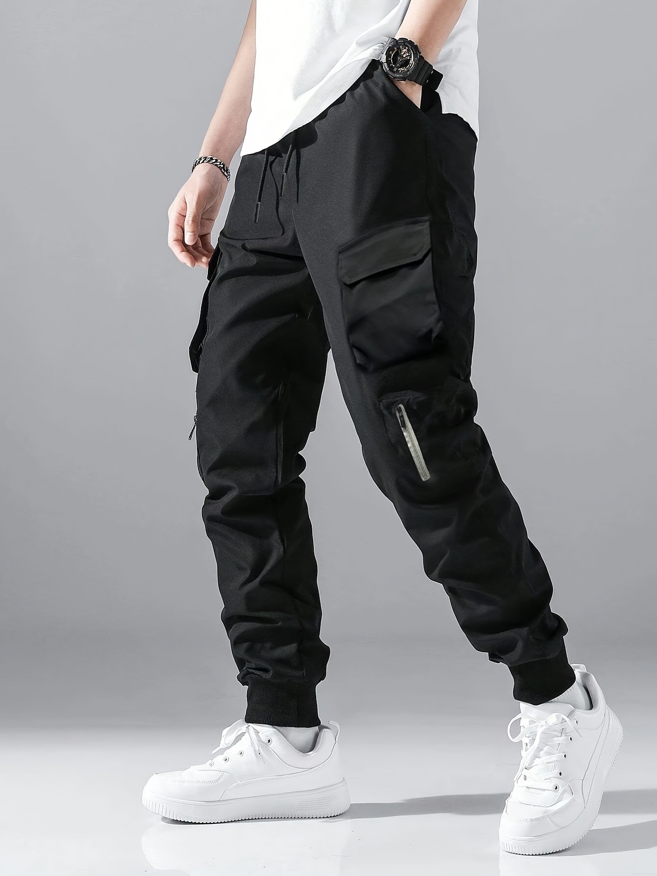 boys pants cargo pants multiple pockets casual solid color Temu