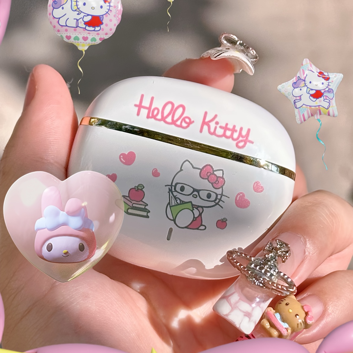 Sanrio Hellokitty Kuromi Cinnamoroll Wireless Earphones 3 Different Styles Available Cute Design With Power Display Gaming Earplugs Unique Style Easy To Carry Smart Call For Daily Exercise Go Out To Study Holiday Gifts Or Attractive Birthday Gifts