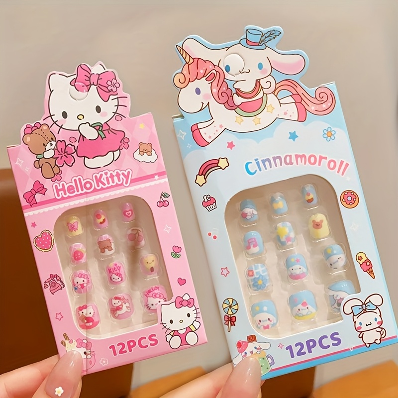 a collection of 24   themed false nail stickers featuring characters like melody and   along with   removable designs perfect as   nail gifts for occasions such as birthdays valentines day celebrations