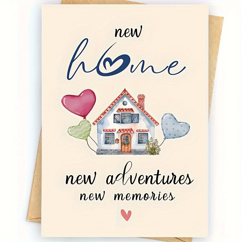 1pc Greeting Card, Housewarming Card For , Fun Moving-in Gift Card With Envelope - Your And Memories