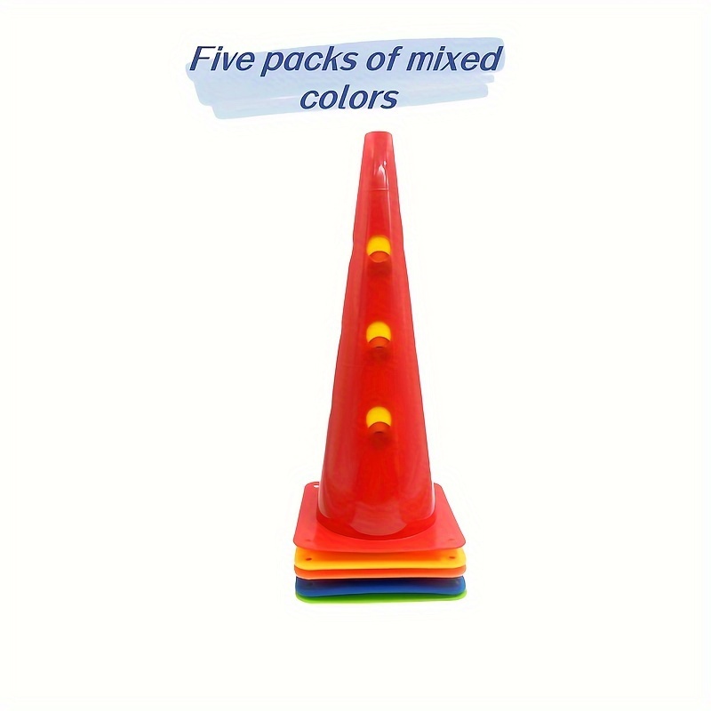 Image of 5- Material Training Cones Set - Durable & Versatile Sports Agility Cones For Soccer, Football, And Athletic Drills - High Visibility Mixed Colors - Indoor & Outdoor Use