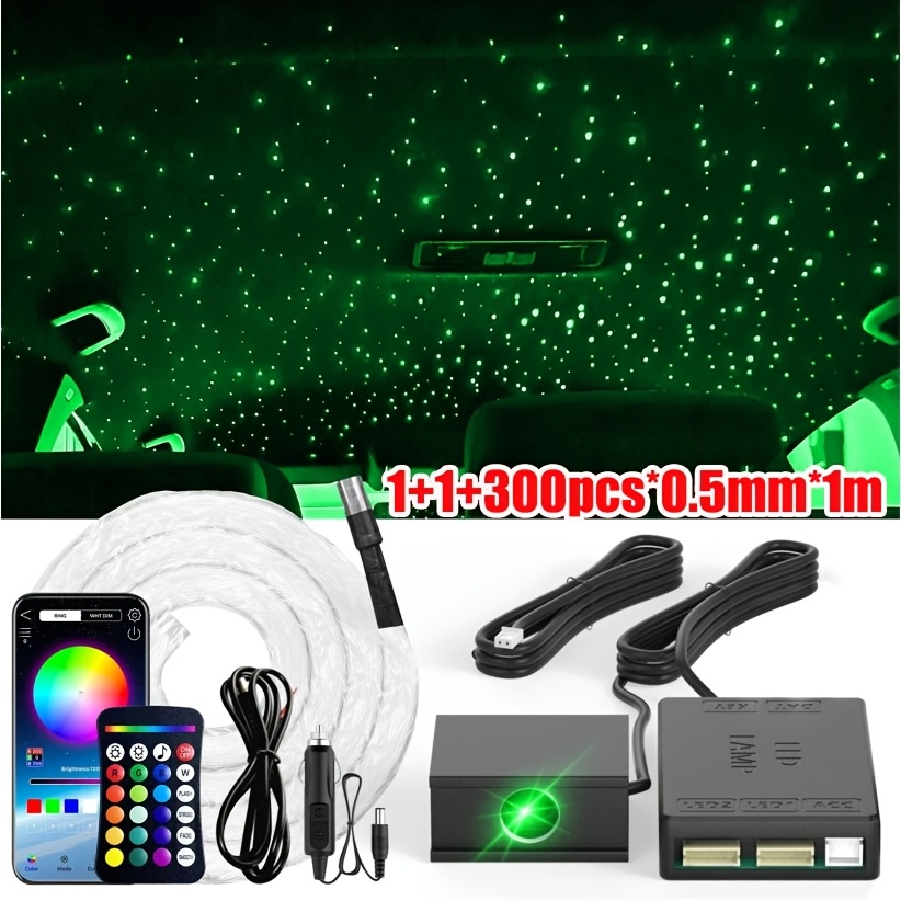TEMU 300-1200pcs*1m/1.5m Rgbw 1/2/4 Split Machine Car Roof Control Fiber Optic Star Ceiling Light Starry Sky Ceiling Star Lights For , 16